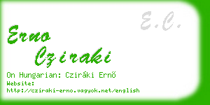 erno cziraki business card